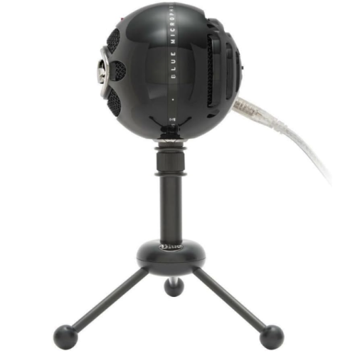 Refurbished - Blue Snowball USB Microphone for PC, Mac, Gaming, Recording, Streaming, Podcasting, Condenser Mic with Cardioid - Black (988-000069)