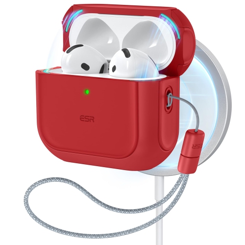 for AirPods 4 Case, Compatible with AirPods 4th Generation Case (USB-C), Compatible with MagSafe, Drop Protection Cover with Lanyard, Magnetic Lid