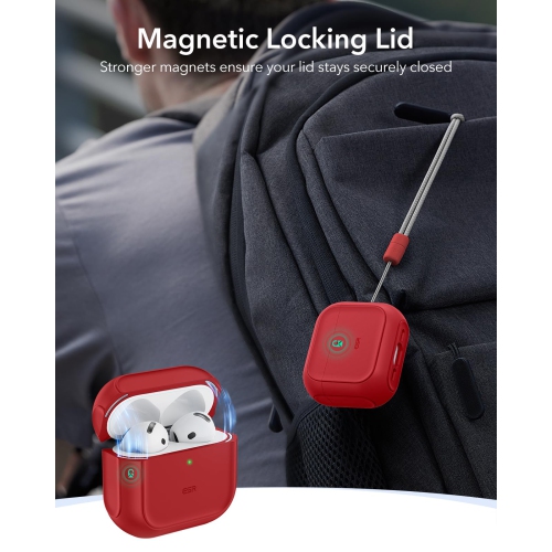 for AirPods 4 Case, Compatible with AirPods 4th Generation Case (USB-C), Compatible with MagSafe, Drop Protection Cover with Lanyard, Magnetic Lid