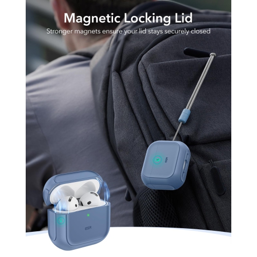 for AirPods 4 Case, Compatible with AirPods 4th Generation Case (USB-C), Compatible with MagSafe, Drop Protection Cover with Lanyard, Magnetic Lid