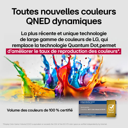 Téléviseur intelligent avec IA webOS HDR QNED UHD 4K de 55 po QNED70 de LG (55QNED70AUA.ACC) - 2025 - Exclusivité de Best Buy