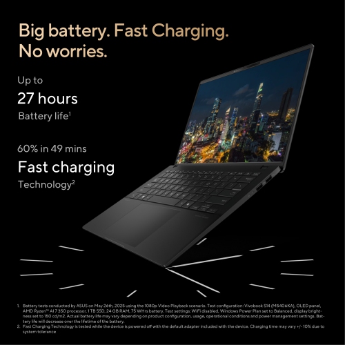 ASUS Vivobook S14 Thin & Light Laptop; Copilot+ PC