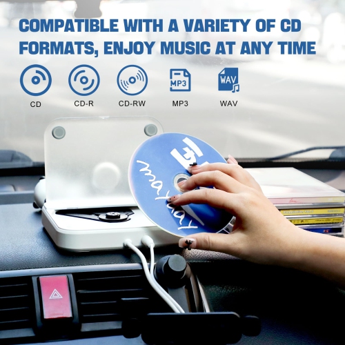 CD Player for Car with USB Port AUX Port, Portable External CD Player for Car, Plug & Play, Compatible with Car, Laptop, Desktop, Computer, TV