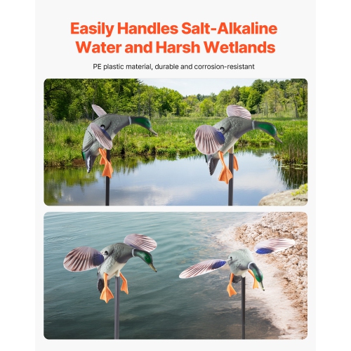 VEVOR 1-Pack Spinning Wing Motion Duck Decoys, Outdoor Teal Decoys for Hunting, Floating Duck for Pool, Pond, and Lake, Realistic Plastic Duck