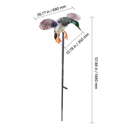 VEVOR 1-Pack Spinning Wing Motion Duck Decoys, Outdoor Teal Decoys for Hunting, Floating Duck for Pool, Pond, and Lake, Realistic Plastic Duck