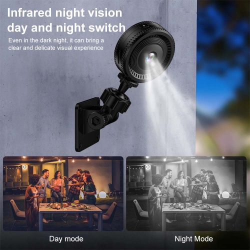 Surveillance Camera, 1080p HD Round Security Camera, Infrared Night Vision, Motion Detection, 2.4G WiFi Connection, Built-in 450mAh Battery - with