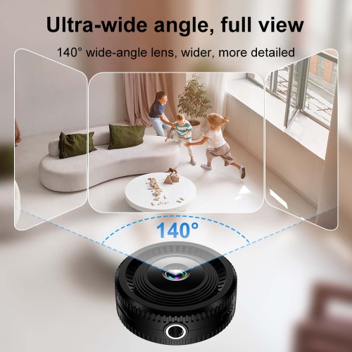 Surveillance Camera, 1080p HD Round Security Camera, Infrared Night Vision, Motion Detection, 2.4G WiFi Connection, Built-in 450mAh Battery - with
