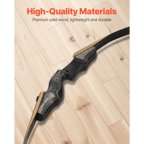 VEVOR 60 inch Recurve Bow and Arrows Kit, Wooden Takedown Bows, Right Handed Ergonomic Archery Recurve Bow Package, Longbow for Outdoor Target