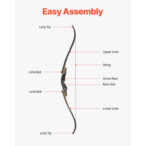 VEVOR 60 inch Recurve Bow and Arrows Kit, Wooden Takedown Bows, Right Handed Ergonomic Archery Recurve Bow Package, Longbow for Outdoor Target