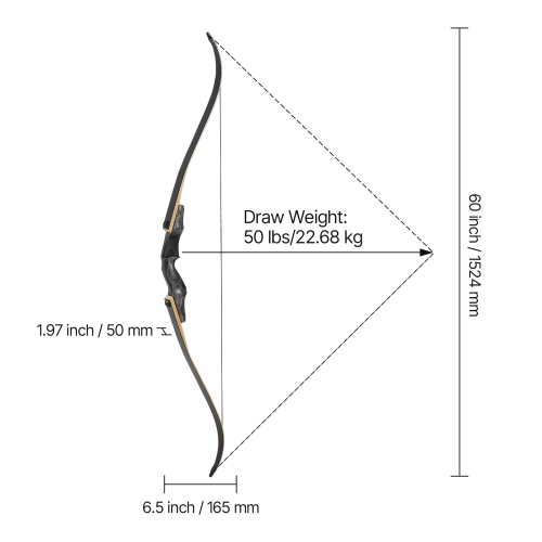 VEVOR 60 inch Recurve Bow and Arrows Kit, Wooden Takedown Bows, Right Handed Ergonomic Archery Recurve Bow Package, Longbow for Outdoor Target