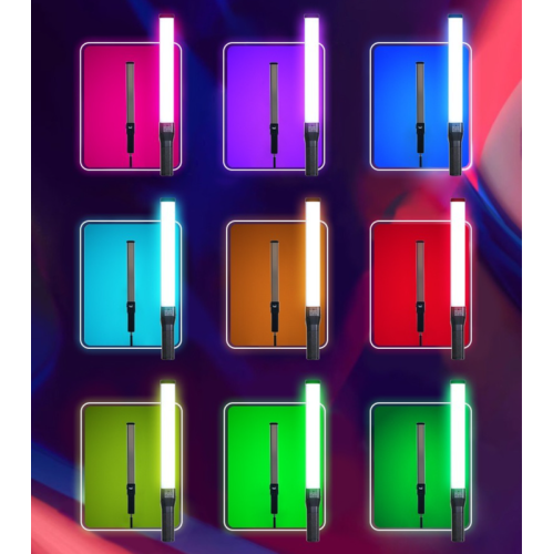 Portable Handheld LED Photography Light Stick - 30W Full-Color RGB, Built-in High-Energy Lithium Battery, CCT Dual Color Temperature Modes, LED