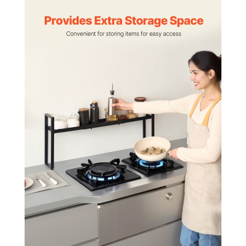 Tablette pour cuisinière VEVOR 27-33, support à épices extensible à 4 niveaux pour surface de cuisinière, range-épices, solution de rangement pour