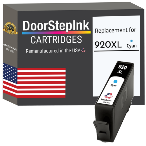DoorStepInk Brand for HP 920XL Cyan Remanufactured in the USA Ink Cartridge