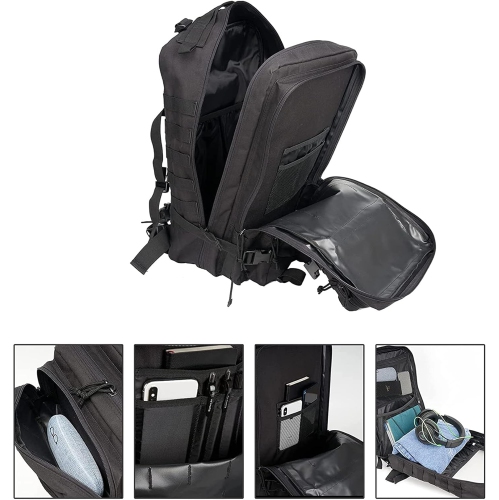 Hiking Backpack 45L Camouflage Army Backpack Military Tactical Assault Molle Backpack Hunting Trekking Backpack Waterproof Bug Out Bag, 13, One Size