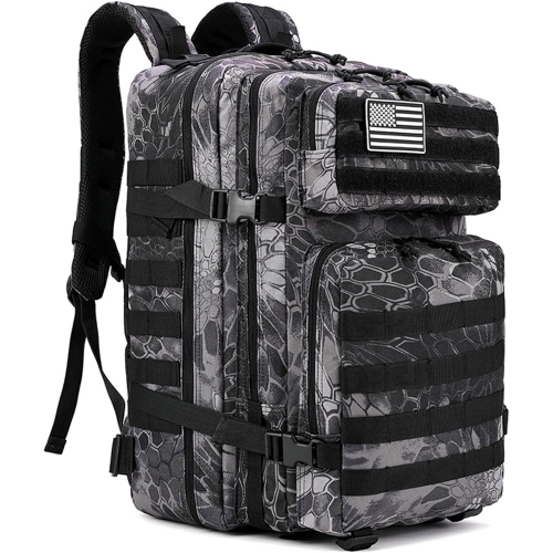 Hiking Backpack 45L Camouflage Army Backpack Military Tactical Assault Molle Backpack Hunting Trekking Backpack Waterproof Bug Out Bag, 13, One Size