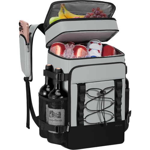 CHSSHA00  Cooler Backpack - 40 Cans Insulated Backpack Cooler for Men & Women, Portable 2 Leak Proof Compartments Coolers Bag for Beach Travel Picnic