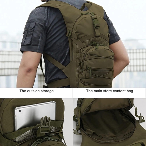 Sac à dos militaire Molle Tactical, 15 L sac à dos de voyage imperméable Oxford MOLLE Army, sac de jour respirable pour escalade de randonnée,