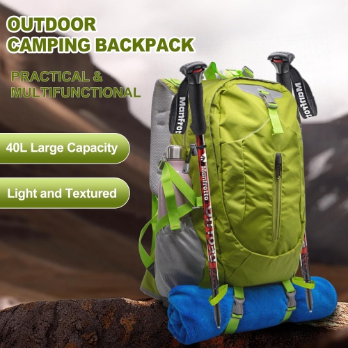 40L Hiking Backpack with Rain Cover Waterproof Lightweight Camping Backpack for Men Women Outdoor Travel Daypack