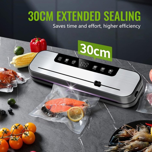 Vacuum Sealer Machine for Food,75KPa Powerful Suction Vacuum Sealer,Automatic Sealing & Packaging Machine for Food Preservation,with 10 Vacuum Bags