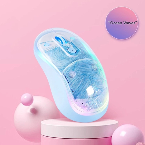 GREEN SCENIC  Wave Wireless Dual-Mode Mouse – 2.4G/bluetooth, RGB Lighting, Silent Clicking, Ergonomic Grip, 500Mah USB-C Port, 4-Level Dpi