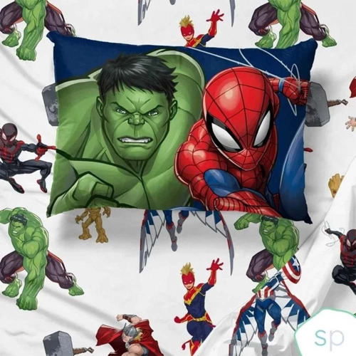 Avengers 3-Pcs Multicolor Twin Sheet Set for Kids - Flat Sheet, Fitted Sheet, and Pillowcase