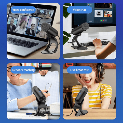 USB Microphone Noise Cancelling for Streaming Podcasts Desktop Wired Microphone Game Conference