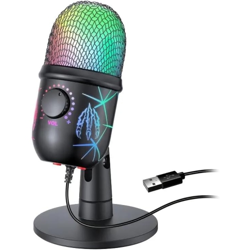 USB Gaming Microphone, RGB Condenser Mic for PC, Mac, PS4/PS5, Podcast Recording
