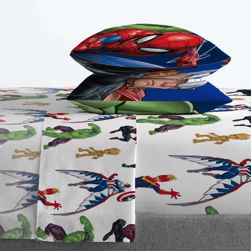 Avengers 5-Pcs Full Bed in Bag Sheet Set for Kids - Comforter, Flat Sheet, Fitted Sheet, and 2 Pillowcase