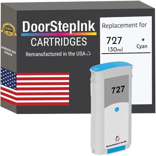 DoorStepInk Brand HP 727 130mL Cyan Remanufactured in the USA Ink Cartridges