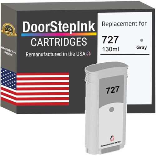 DoorStepInk Brand for HP 727 130mL Gray Remanufactured in the USA Ink Cartridges
