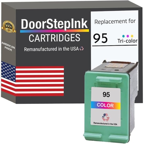 DOORSTEPINK  Brand for HP 95 (C8766Wn) Tri-Color Remanufactured In The Usa Ink Cartridge