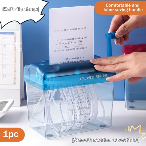 Mini-déchiqueteuse manuelle,Déchiqueteuse manuelle Déchiqueteuse pour documents Classeur pour bureau d'école,Coupe-papier à la main pour