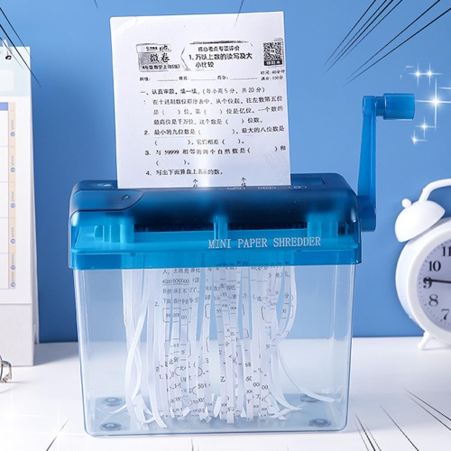 Mini-déchiqueteuse manuelle,Déchiqueteuse manuelle Déchiqueteuse pour documents Classeur pour bureau d'école,Coupe-papier à la main pour