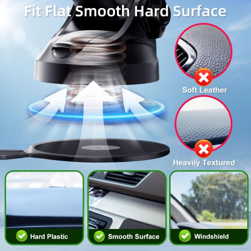 p Car Phone Mount for Pop Socket: Suction Cup Cell Phone Holders for Automobile Dashboard Windshield Window - Dash Mounted Cellphone Stand Black Fits