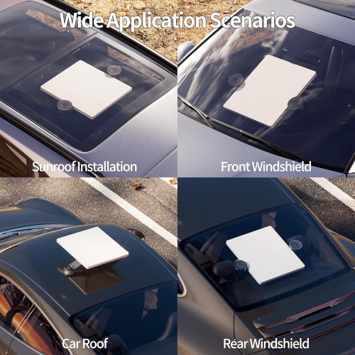 E Starlink Mini Mount, Suction Cup & Sunroof Mount, Metal Frame, Gray, Vehicle Surface Mount