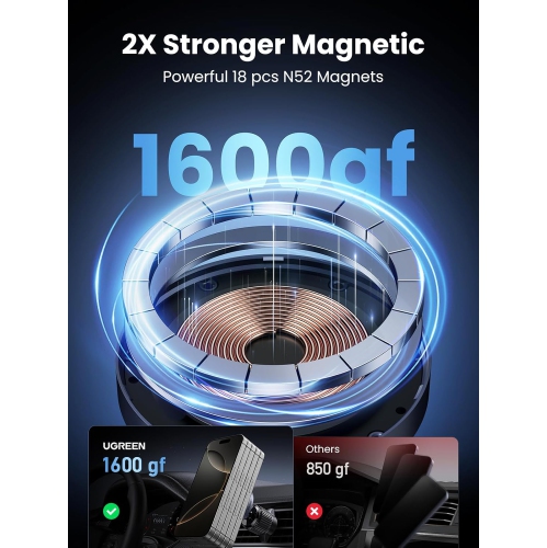 U Qi2 15W for MagSafe Car Mount Charger, Compatible with MagSafe Car Charger Fast Charging, Air Vent Magnetic Car Phone Holder Mount, Wireless Car