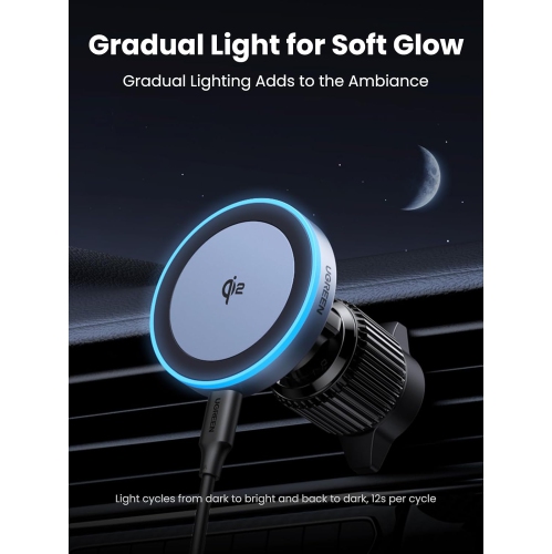 U Qi2 15W for MagSafe Car Mount Charger, Compatible with MagSafe Car Charger Fast Charging, Air Vent Magnetic Car Phone Holder Mount, Wireless Car