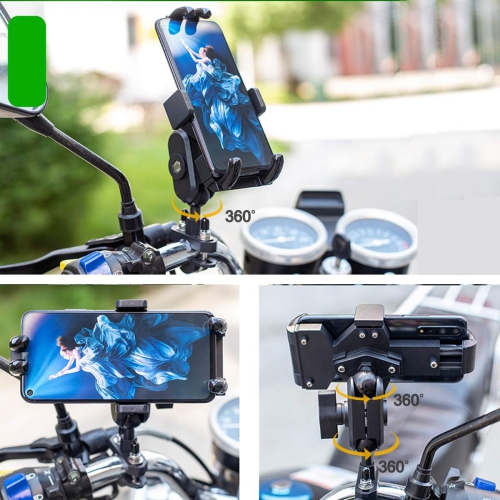 i Aluminium Motorcycle Phone Mount U-Bolt Handlebar 1 Ball Stem Cellphone Holder 360 Rotating with Length Width Adjustable Universal for Max.7.2 inch