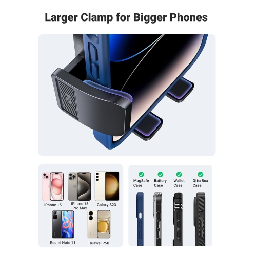 U Universal Car Phone Holder, Vent Car Phone Mount Holder Thick Case Friendly, 1s Release and Lock, Cell Phone Holder Car with Stable Hook Compatible