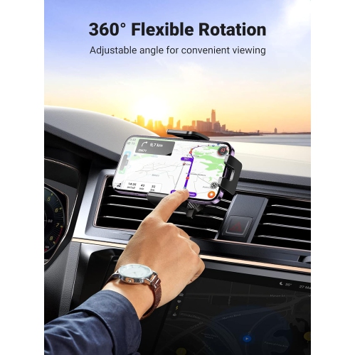 U Universal Car Phone Holder, Vent Car Phone Mount Holder Thick Case Friendly, 1s Release and Lock, Cell Phone Holder Car with Stable Hook Compatible