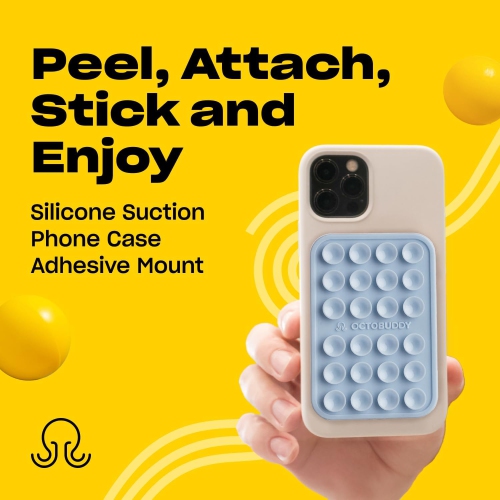 O MAX Silicone Suction Phone Case Adhesive Mount Compatible with iPhone and Android, Anti-Slip Hands-Free Mobile Accessory Holder for Selfies and