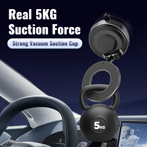 Upgraded Vacuum Magnetic Car Phone Holder - 108lbs Suction & 3000gf Magnet, 360° Foldable Car Phone Mount for iPhone 16-12, Samsung, Android in All