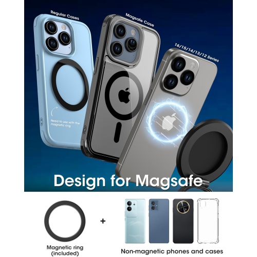 K 2025 Upgraded Car Phone Holder for Magsafe, 360° Adjustable 2500gf Strong Magnetic Phone Holder for Your Car, Hands Free Suction Cup Cell Phone