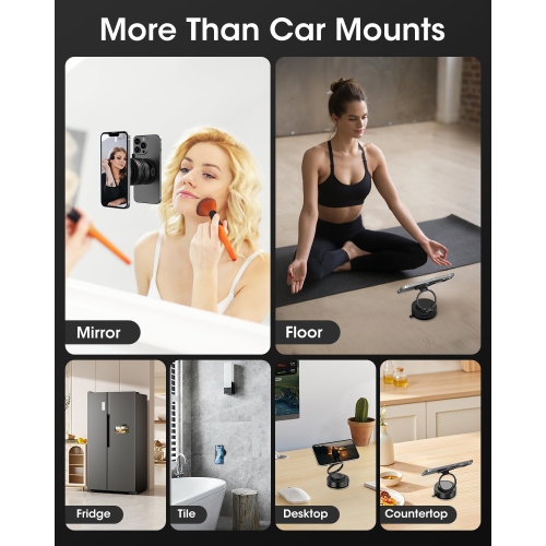 K 2025 Upgraded Car Phone Holder for Magsafe, 360° Adjustable 2500gf Strong Magnetic Phone Holder for Your Car, Hands Free Suction Cup Cell Phone