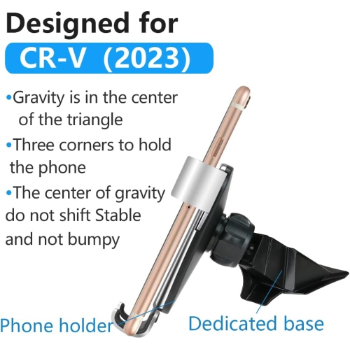 LUNQIN Car Phone Holder for Honda CRV CR-V 2023 2024 2025 and Honda CR-V Hybrid 2023 2024 2025 Auto Interior Accessories Best Cell Phones Mount