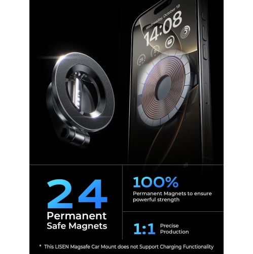 L for Magsafe Car Mount, Ultra Magnetic Dashboard Phone Holder, Car Accessories for iPhone 16 Pro Max,Gifts for Men Women Him Her, Fit for iPhone16