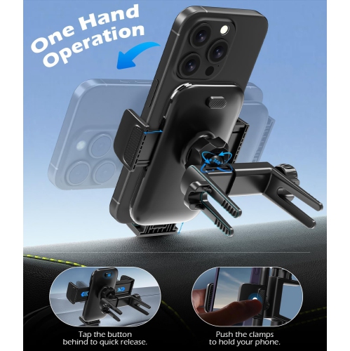 A Car Round Vent Phone Mount for Mercedes Benz A/B/C/E/G-Class/GLA/GLK/EQE/Mini Cooper [Big Phone & Thick Case Friendly], Hands Free Car Phone