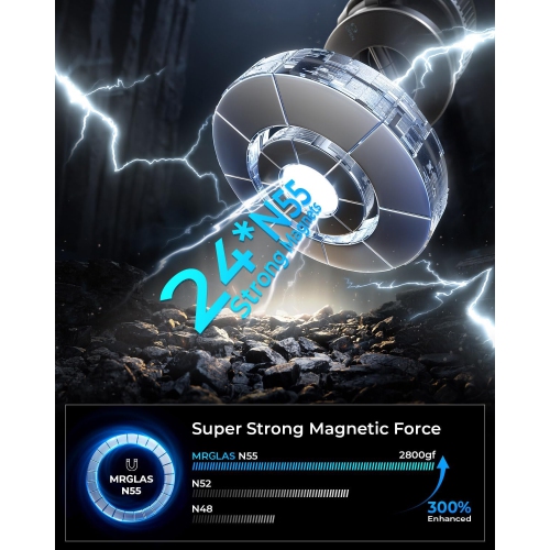 M 2025 Upgraded Magsafe Car Mount Vacuum Suction Magnetic Phone Holder Car, 360° Foldable Adjustable Suction Cup Phone Stand [89+LBS Suction & 2800gf