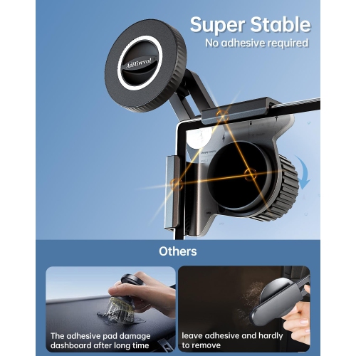 A for Magsafe Tesla Phone Mount, No Adhesive Required, Magnetic Power Adjustable Car Mount for Model Y/3 Screen, Model y Accessories 2026 Tesla Phone