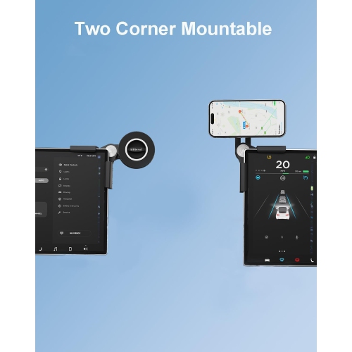 A for Magsafe Tesla Phone Mount, No Adhesive Required, Magnetic Power Adjustable Car Mount for Model Y/3 Screen, Model y Accessories 2026 Tesla Phone